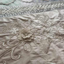 CC-21-143 Tissu de textile à la maison voile Grenade broderie de verrouillage normal 100% tissu de polyester pour tissu de rideau en tulle brodé